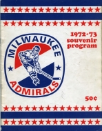 Milwaukee Admirals 1972-73 program cover