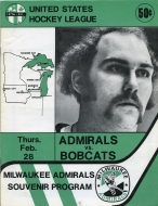 Milwaukee Admirals 1973-74 program cover