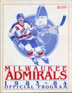 Milwaukee Admirals 1983-84 program cover