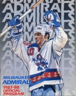 Milwaukee Admirals 1987-88 program cover