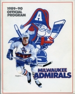 Milwaukee Admirals 1989-90 program cover