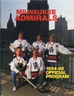 Milwaukee Admirals 1994-95 program cover