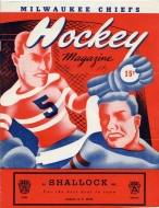 Milwaukee Chiefs 1953-54 program cover