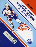 Moncton Alpines 1982-83 program cover