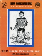 New York Raiders 1972-73 program cover