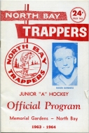 North Bay Trappers 1963-64 program cover