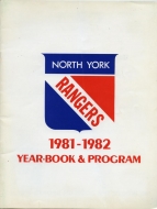 North York Rangers 1981-82 program cover