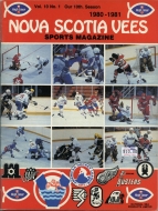 Nova Scotia Voyageurs 1980-81 program cover
