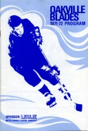 Oakville Blades 1971-72 program cover
