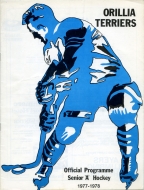 Orillia Terriers 1977-78 program cover