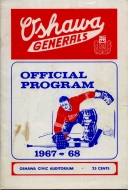 Oshawa Generals 1967-68 program cover