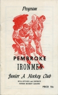 Pembroke Ironmen 1963-64 program cover
