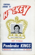 Pembroke Lumber Kings 1972-73 program cover