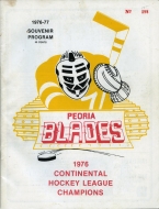 Peoria Blades 1976-77 program cover