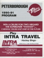Peterborough Petes 1990-91 program cover