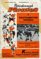 Peterborough Pirates 1983-84 program cover