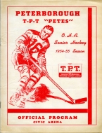 Peterborough T.P.T Petes 1954-55 program cover