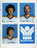 Phoenix Roadrunners 1976-77 program cover