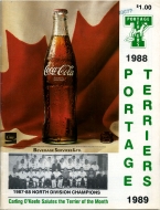 Portage Terriers 1988-89 program cover