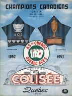 Quebec Aces 1952-53 program cover