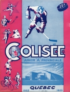 Quebec Citadelles 1952-53 program cover