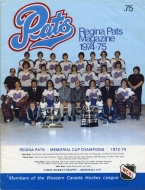 Regina Pats 1974-75 program cover