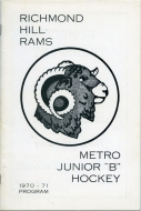 Richmond Hill Rams 1970-71 program cover