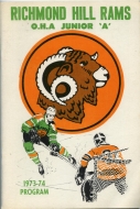 Richmond Hill Rams 1973-74 program cover