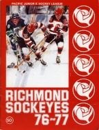 Richmond Sockeyes 1976-77 program cover