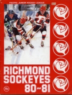 Richmond Sockeyes 1980-81 program cover
