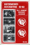Richmond Sockeyes 1981-82 program cover