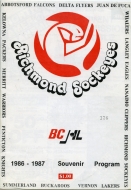 Richmond Sockeyes 1986-87 program cover