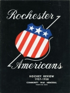 Rochester Americans 1957-58 program cover