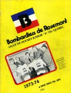 Rosemont Bombardiers 1973-74 program cover