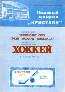 Saratov Kristall 1987-88 program cover