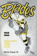 Saskatoon Blades 1965-66 program cover