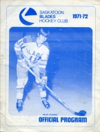 Saskatoon Blades 1971-72 program cover