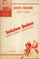 Saskatoon Quakers 1947-48 program cover