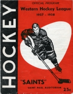 Saskatoon Regals/St. Paul Saints 1957-58 program cover