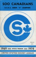 Soo Canadians 1969-70 program cover
