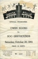 Soo Greyhounds 1951-52 program cover