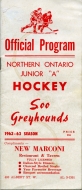 Sault Ste. Marie Greyhounds 1962-63 program cover