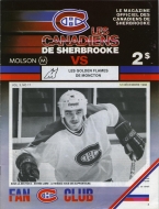 Sherbrooke Canadiens 1985-86 program cover