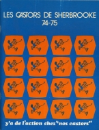 Sherbrooke Castors 1974-75 program cover