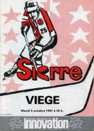 Sierre HC 1981-82 program cover