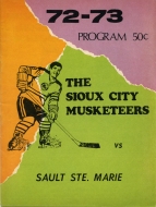 Sioux City Musketeers 1972-73 program cover