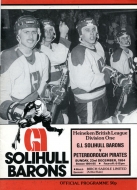 Solihull Barons 1984-85 program cover