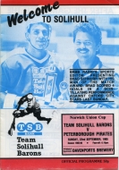 Solihull Barons 1985-86 program cover