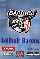 Solihull Barons 2005-06 program cover
