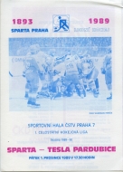 Sparta Praha 1989-90 program cover